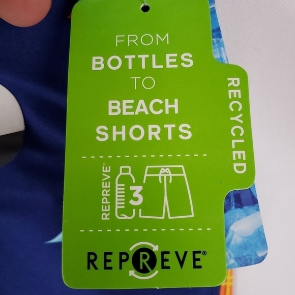 360 Surf Mens Beach Short Navy w/ Surfboards and Waves Recycled Poly Choose Size - Picture 6 of 8